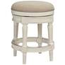 2_Oliver 24 1/2" Cream Fabric Backless Swivel Seat Counter Stool