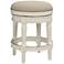 Oliver 24 1/2" Cream Fabric Backless Swivel Seat Counter Stool