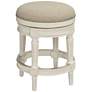 6_Oliver 24 1/2" Cream Fabric Backless Swivel Seat Counter Stool more views