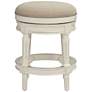 Oliver 24 1/2" Cream Fabric Backless Swivel Seat Counter Stool