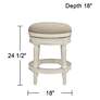 Oliver 24 1/2" Cream Fabric Backless Swivel Seat Counter Stool