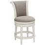 Oliver 24 1/2" Pewter and White Traditional Swivel Counter Stool in scene
