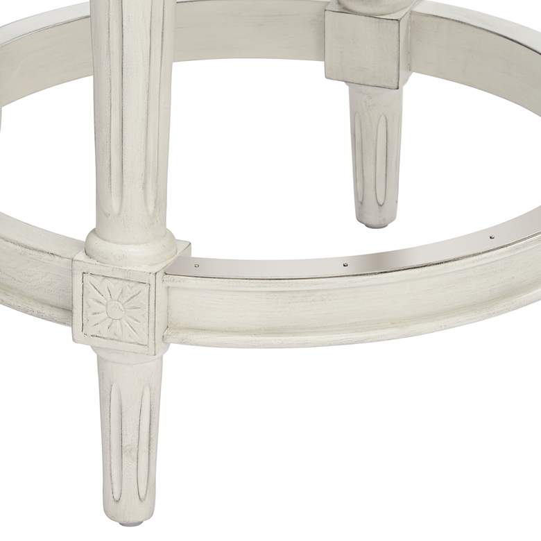 Image 6 Oliver 24 1/2" Pewter and White Traditional Swivel Counter Stool more views