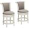 Oliver 24 1/2" Pewter Gray Fabric Swivel Counter Stools Set of 2
