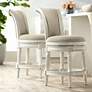 1_Oliver 24 1/2" Pewter Gray Fabric Swivel Counter Stools Set of 2