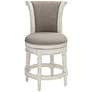 7_Oliver 24 1/2" Pewter Gray Fabric Swivel Counter Stools Set of 2 more views