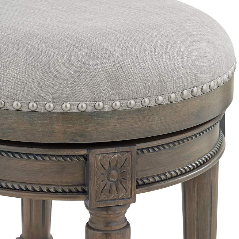Image 3 Oliver 26 1/2" Ash Gray Fabric Swivel Counter Stool more views