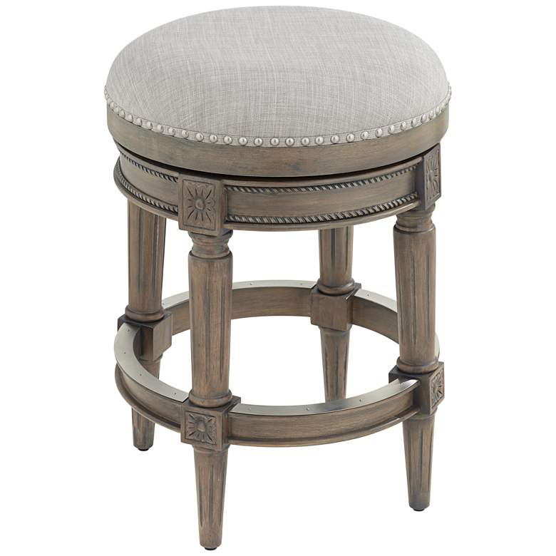 Image 6 Oliver 26 1/2" Ash Gray Fabric Swivel Counter Stool more views