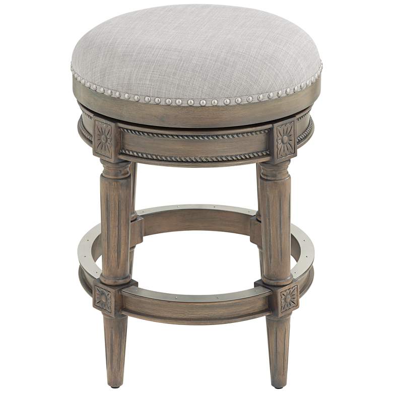 Image 7 Oliver 26 1/2" Ash Gray Fabric Swivel Counter Stool more views