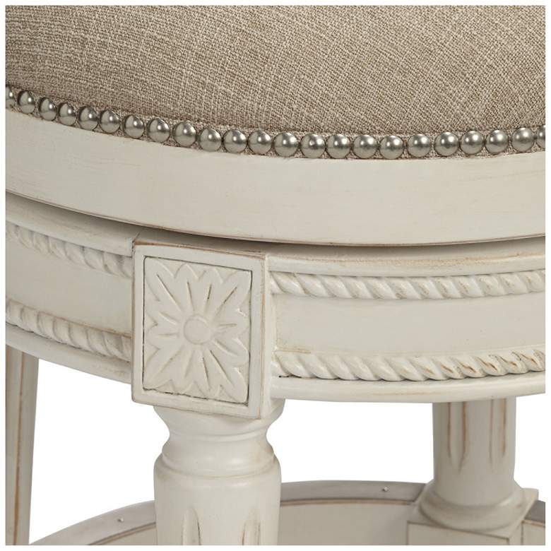 Image 3 Oliver 26 1/2" Cream Fabric Backless Swivel Seat Counter Stool more views