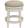 Oliver 26 1/2" Cream Fabric Backless Swivel Seat Counter Stool