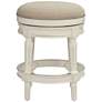 Oliver 26 1/2" Cream Fabric Backless Swivel Seat Counter Stool