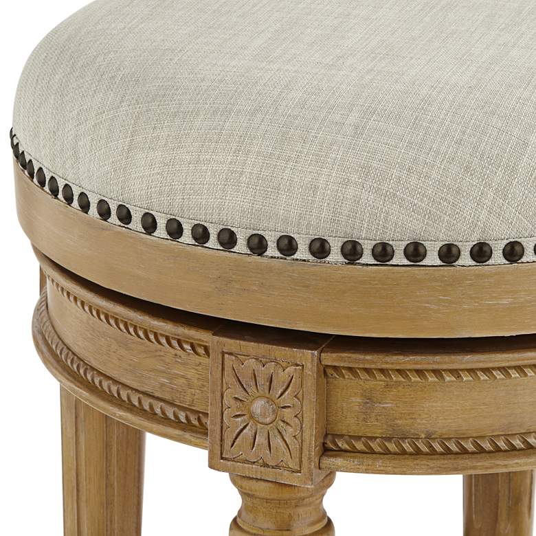 Image 3 Oliver 26 1/2" Weathered Oak Swivel Counter Stool more views