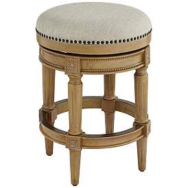 Image5 of Oliver 26 1/2" Weathered Oak Swivel Counter Stool more views