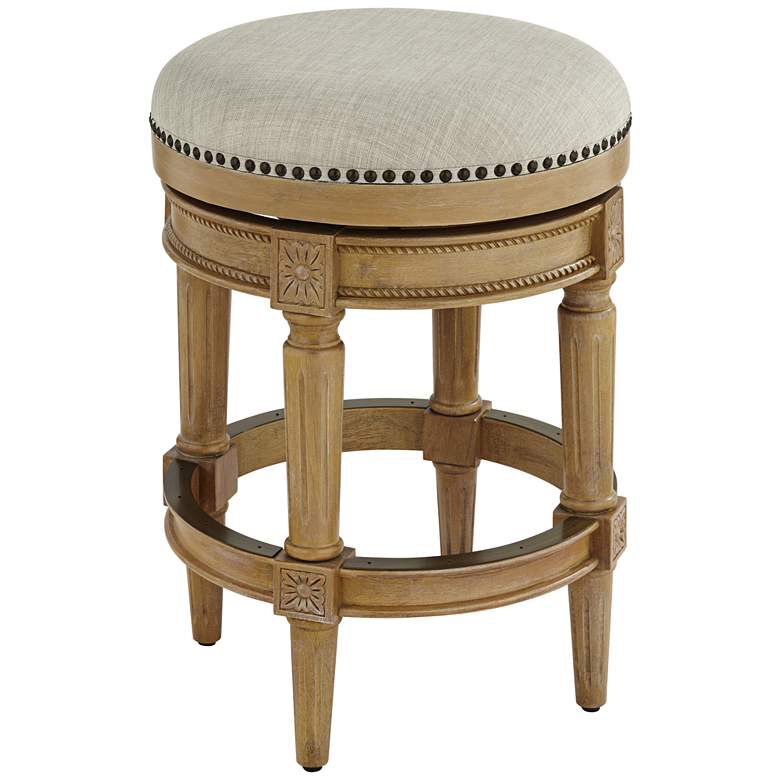 Image 5 Oliver 26 1/2 inch Weathered Oak Swivel Counter Stool more views