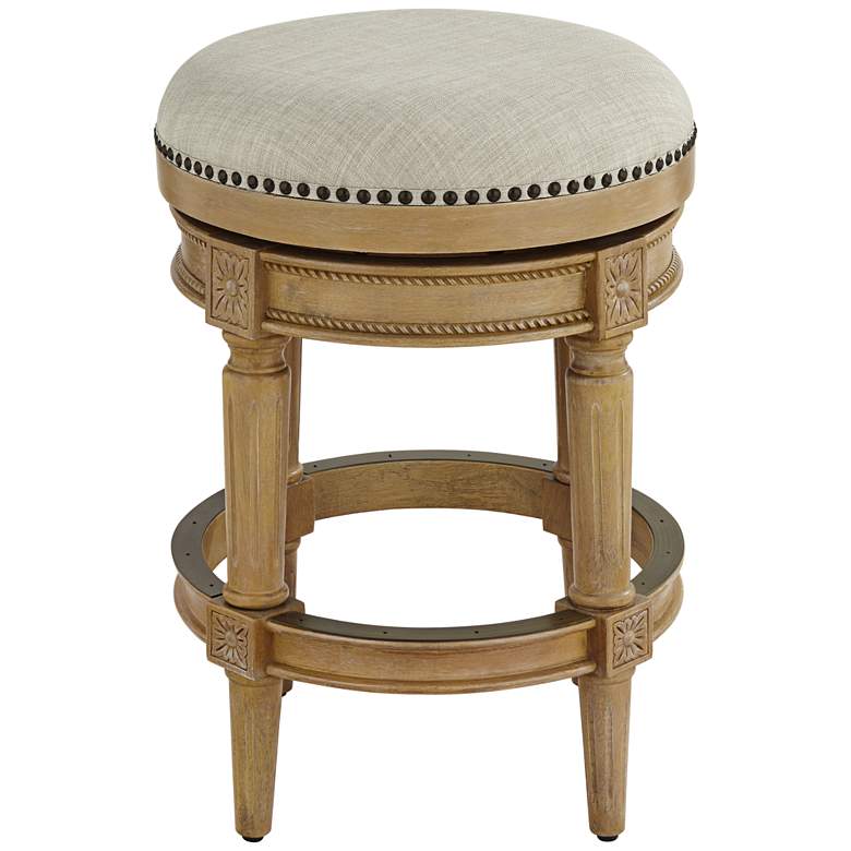 Image 6 Oliver 26 1/2" Weathered Oak Swivel Counter Stool more views