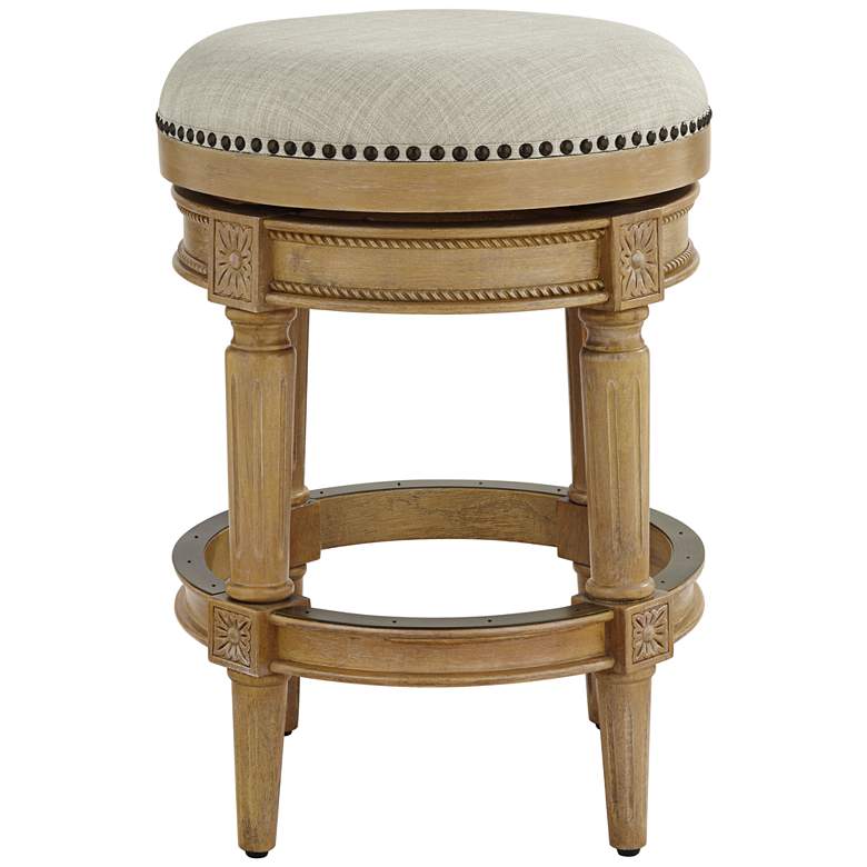 Image 7 Oliver 26 1/2" Weathered Oak Swivel Counter Stool more views