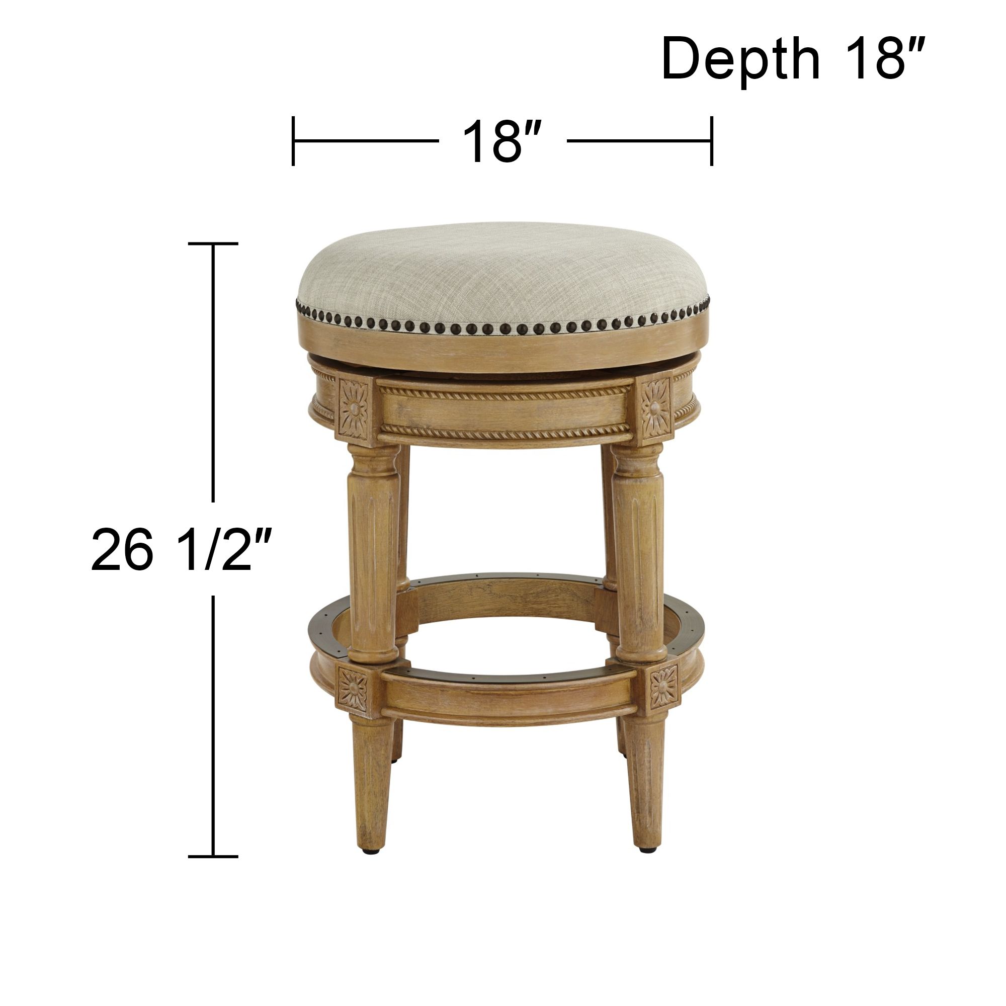 Oliver 26 1/2" Weathered Oak Swivel Counter Stool