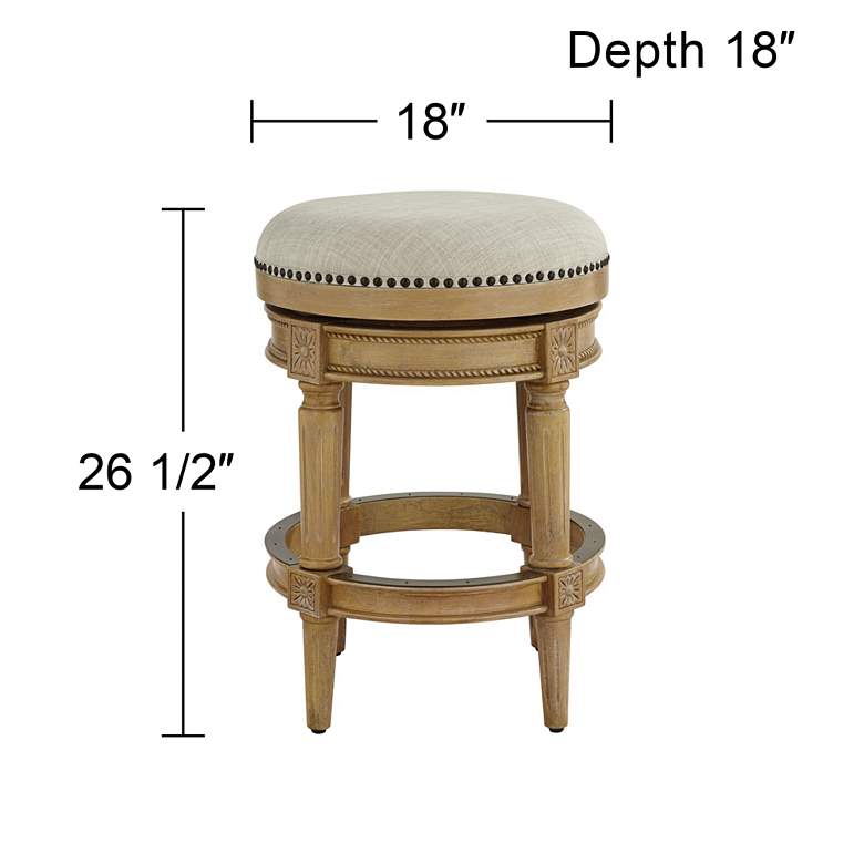 Image 7 Oliver 26 1/2 inch Weathered Oak Swivel Counter Stool more views