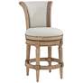 2_Oliver 26 1/4" High Sand Fabric Scroll Back Swivel Counter Stool