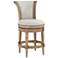 Oliver 26 1/4" High Sand Fabric Scroll Back Swivel Counter Stool