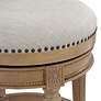 4_Oliver 26 1/4" High Sand Fabric Scroll Back Swivel Counter Stool more views
