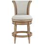 7_Oliver 26 1/4" High Sand Fabric Scroll Back Swivel Counter Stool more views