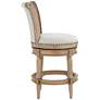 Oliver 26 1/4" High Sand Fabric Scroll Back Swivel Counter Stool