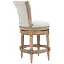 Oliver 26 1/4" High Sand Fabric Scroll Back Swivel Counter Stool