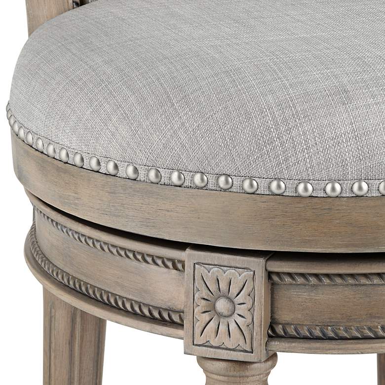 Image 4 Oliver 26" Ash Gray Fabric Swivel Counter Stools Set of 2 more views