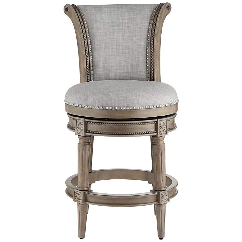 Image 6 Oliver 26" Ash Gray Fabric Swivel Counter Stools Set of 2 more views