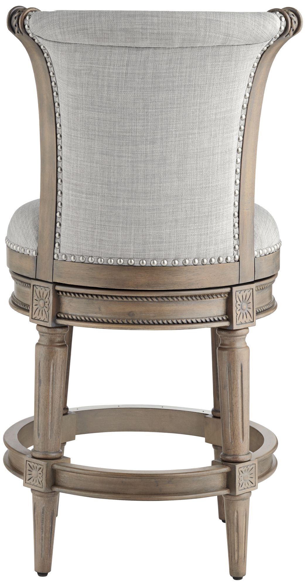 Oliver 26" Ash Gray Fabric Swivel Counter Stools Set of 2