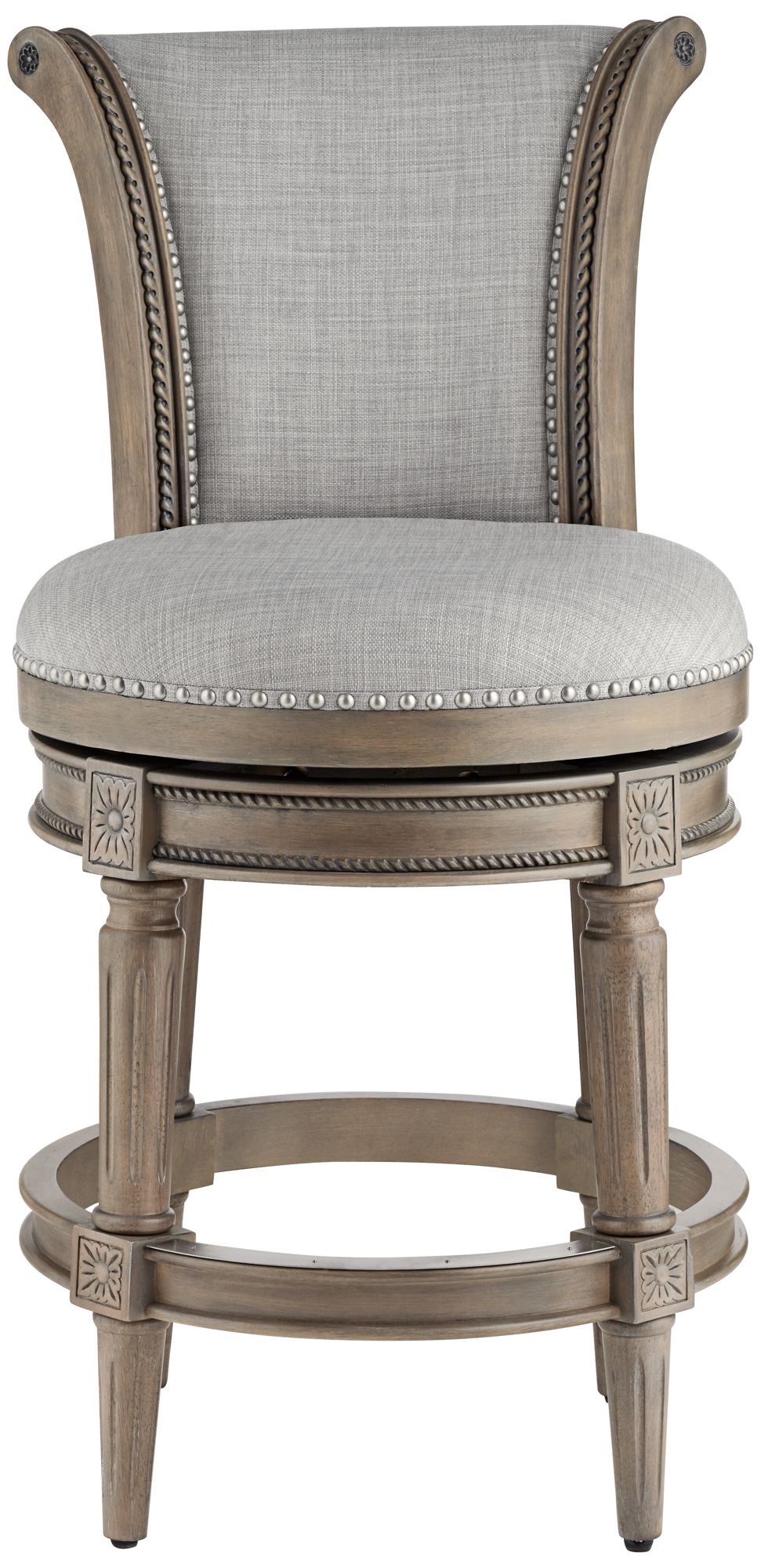 Image 6 Oliver 26" Ash Gray Fabric Swivel Counter Stools Set of 2 more views