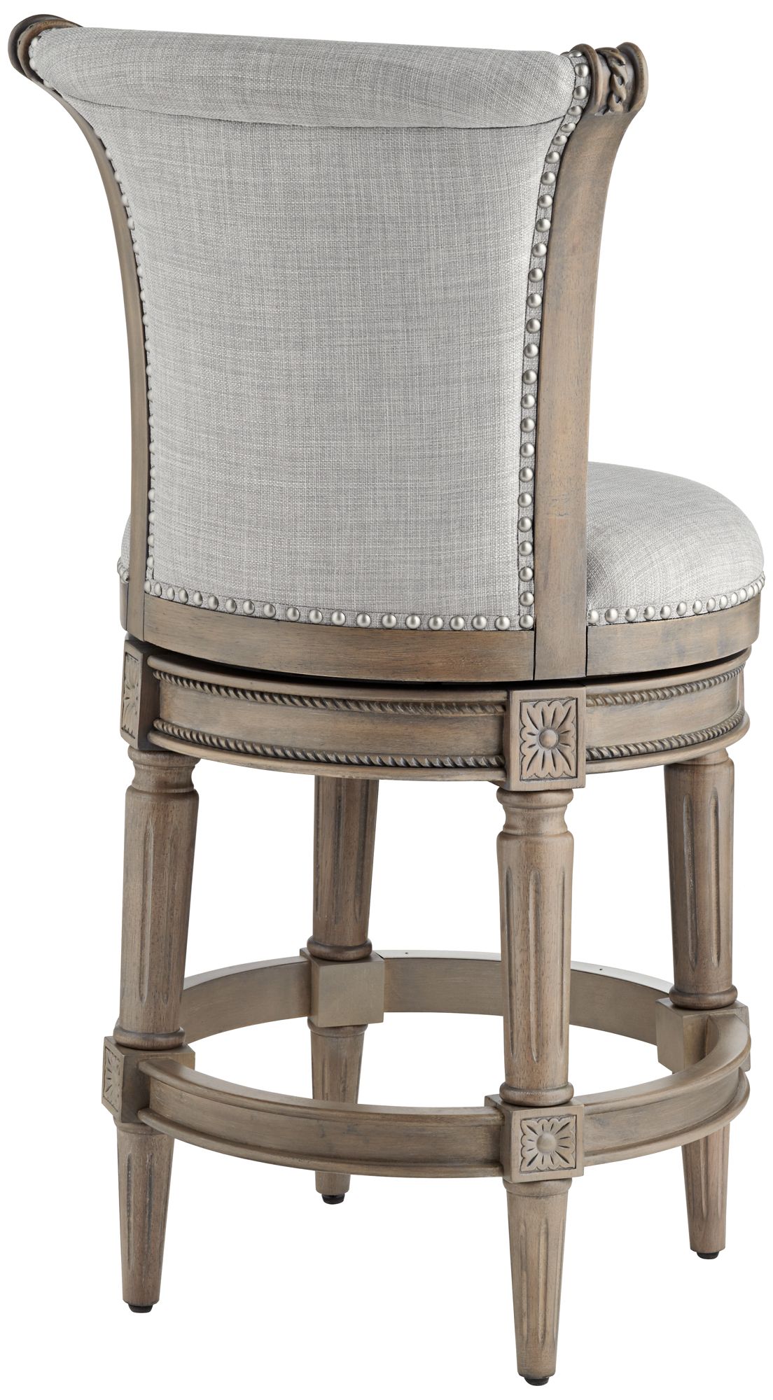 Oliver 26" Ash Gray Fabric Swivel Counter Stools Set of 2
