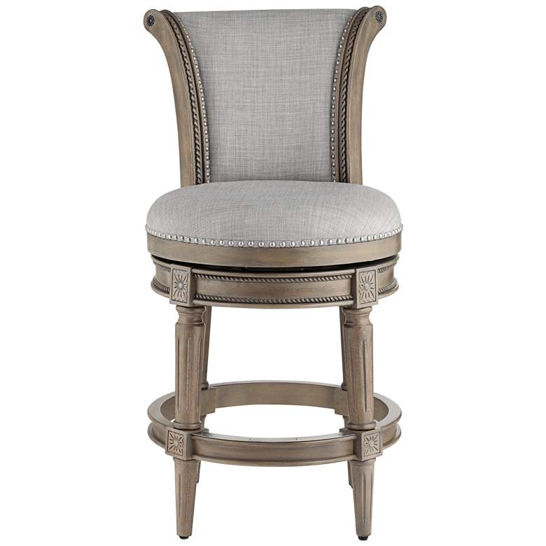 Image 7 Oliver 26" High Ash Gray and Oak Traditional Swivel Counter Stool more views