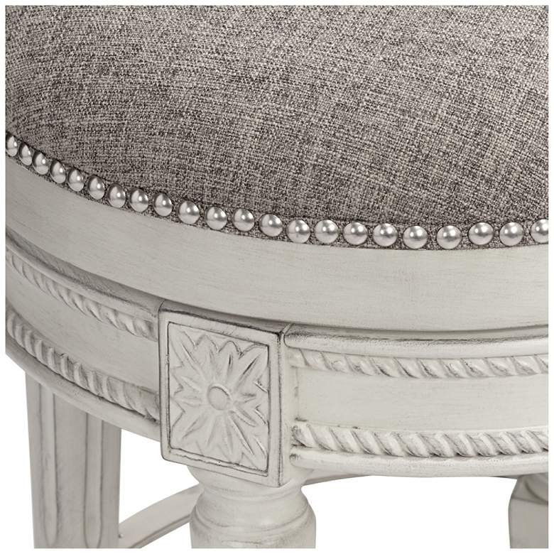 Image 3 Oliver 26" Pewter Fabric Vintage Gray Swivel Counter Stool more views
