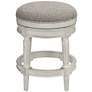 Oliver 26" Pewter Fabric Vintage Gray Swivel Counter Stool