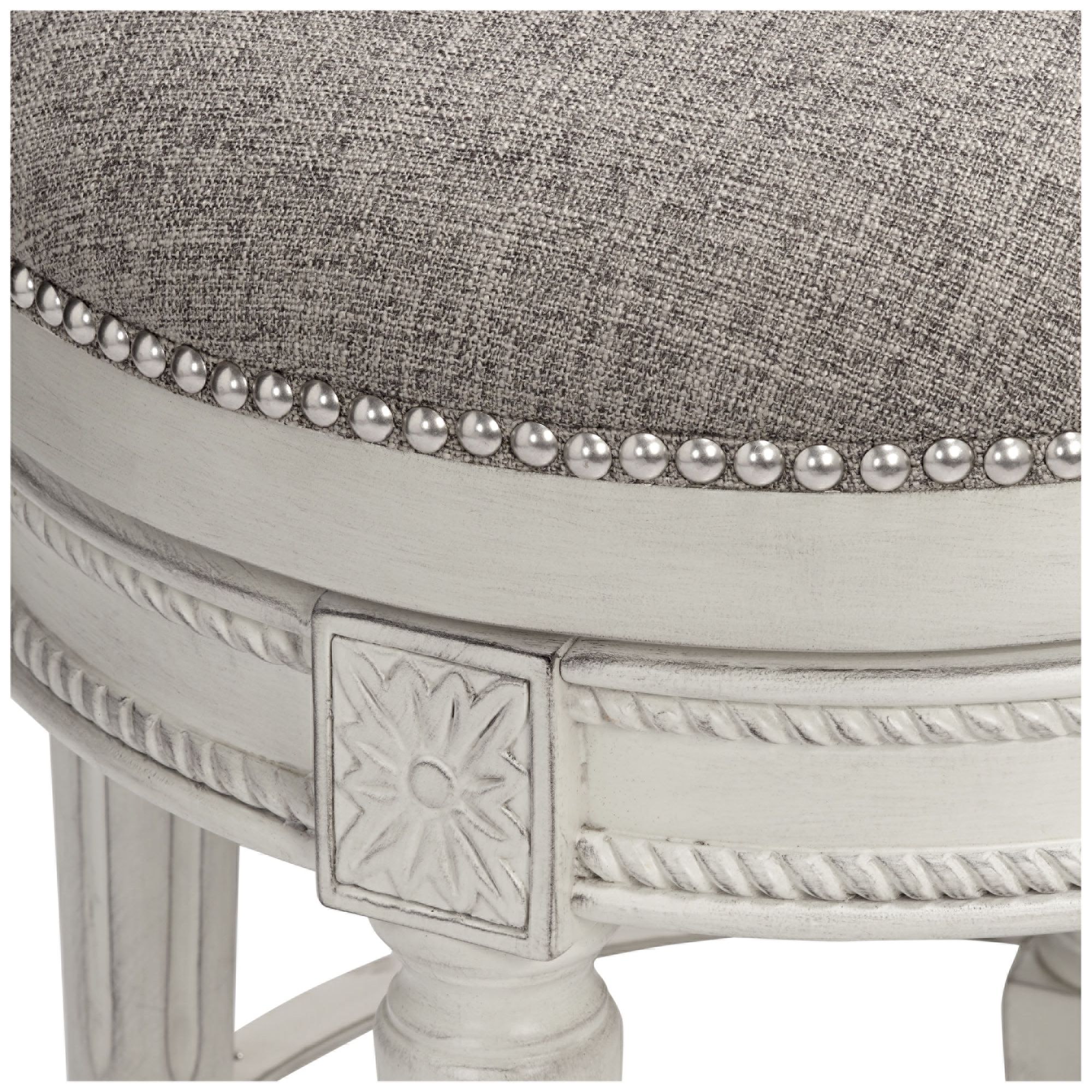 Image 2 Oliver 26" Pewter Gray Fabric Backless Swivel Counter Stools Set of 2 more views