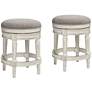 1_Oliver 26" Pewter Gray Fabric Backless Swivel Counter Stools Set of 2
