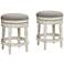 Oliver 26" Pewter Gray Fabric Backless Swivel Counter Stools Set of 2