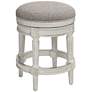 5_Oliver 26" Pewter Gray Fabric Backless Swivel Counter Stools Set of 2 more views