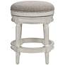 7_Oliver 26" Pewter Gray Fabric Backless Swivel Counter Stools Set of 2 more views