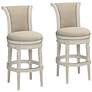 1_Oliver 30 1/2" Cream Fabric Swivel Bar Stools Set of 2