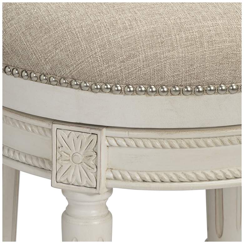 Image 3 Oliver 30 1/2" Cream Fabric Swivel Bar Stools Set of 2 more views