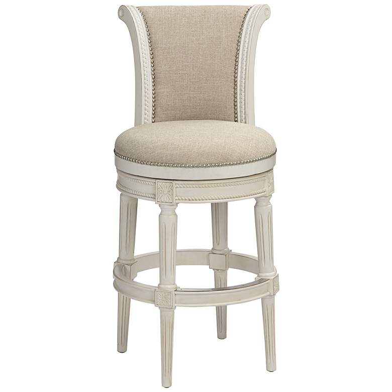 Image 7 Oliver 30 1/2" Cream Fabric Swivel Bar Stools Set of 2 more views