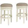 1_Oliver 30 1/2" Erin Cream Fabric Backless Swivel Bar Stools Set of 2
