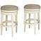 Oliver 30 1/2" Erin Cream Fabric Backless Swivel Bar Stools Set of 2