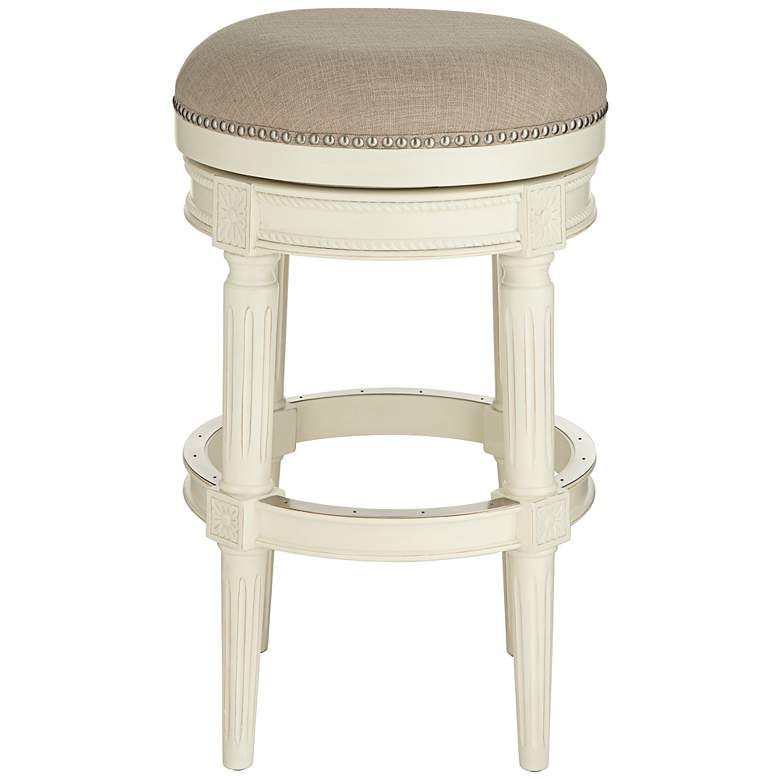 Image 6 Oliver 30 1/2" Erin Cream Fabric Backless Swivel Bar Stools Set of 2 more views