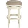 6_Oliver 30 1/2" Erin Cream Fabric Backless Swivel Bar Stools Set of 2 more views