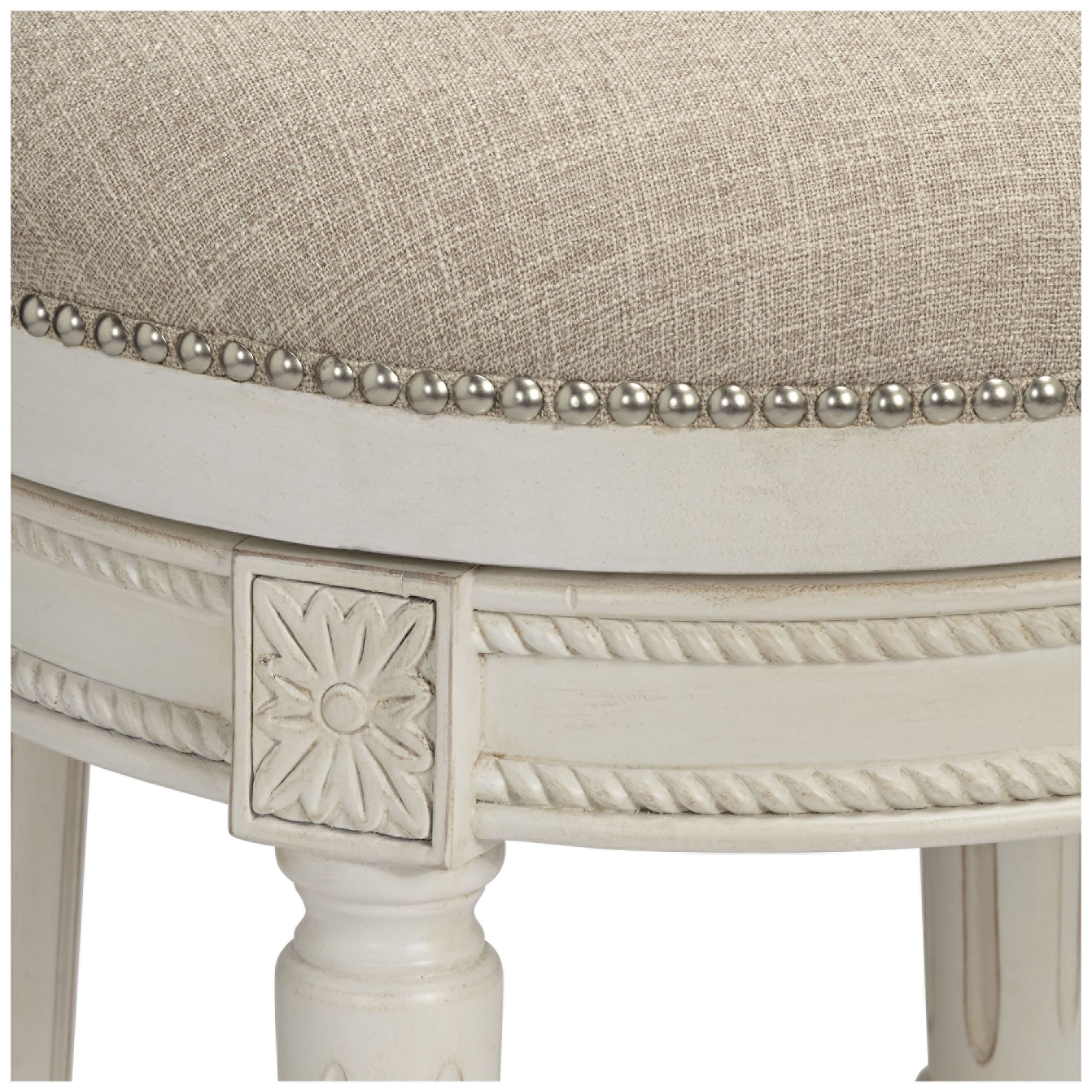 Image 3 Oliver 30 1/2" Cream Fabric Swivel Bar Stools Set of 2 more views